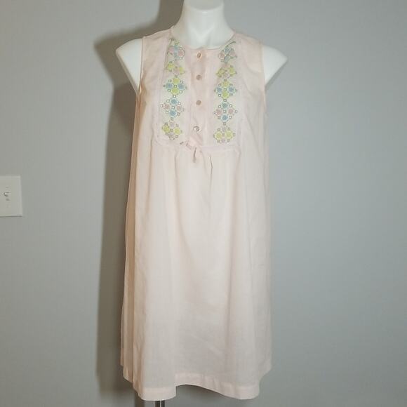 Vintage 1970s Gilead Light Pink Embroidered Nightgown - Picture 1 of 6